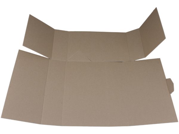 Foto eines offenen, braunen Kartons mit E-Welle